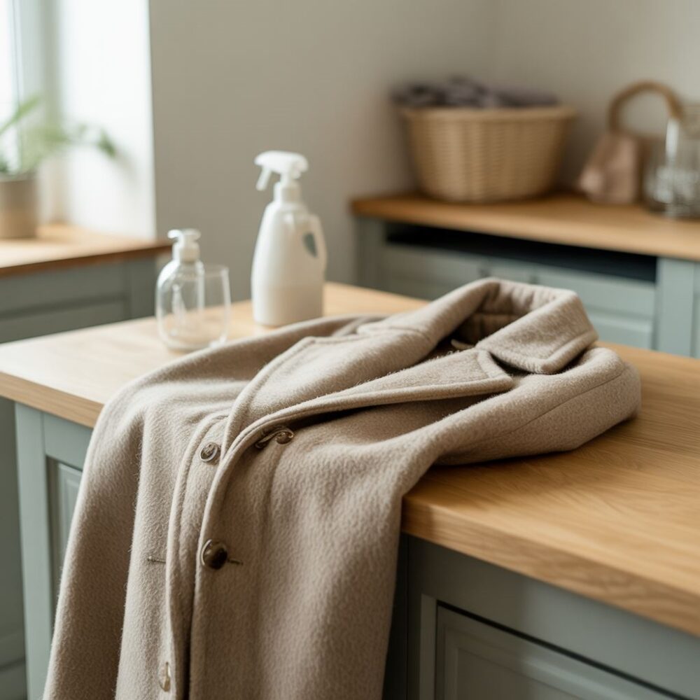 Suszenie płaszcza z alpaki