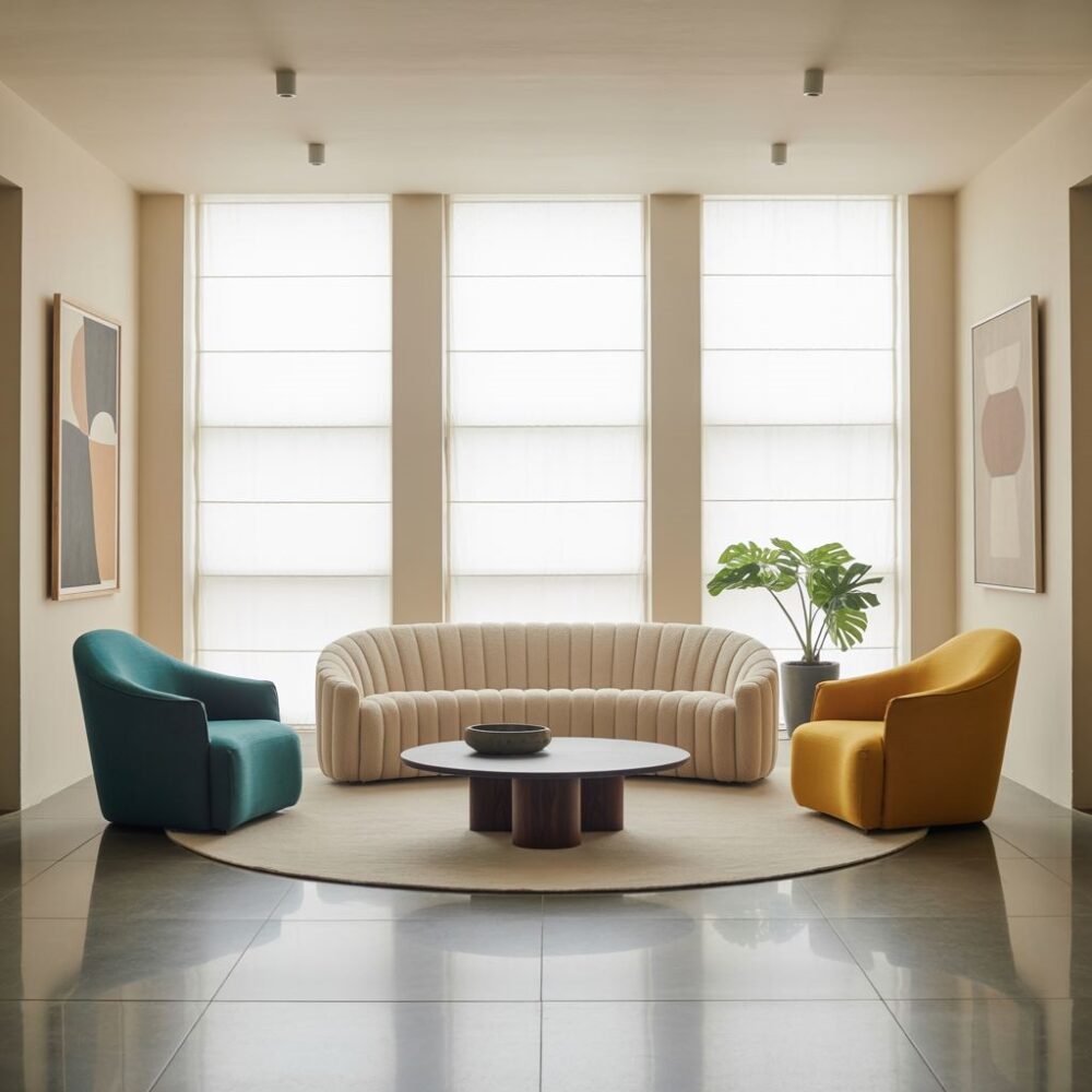 aranżacja wnętrza z różnymi kolorami