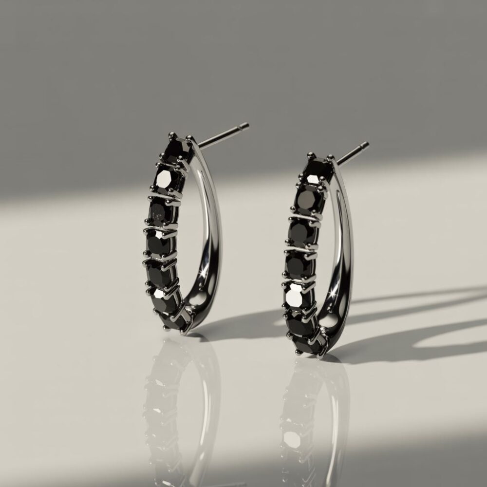 biżuteria czarna cyrkonie