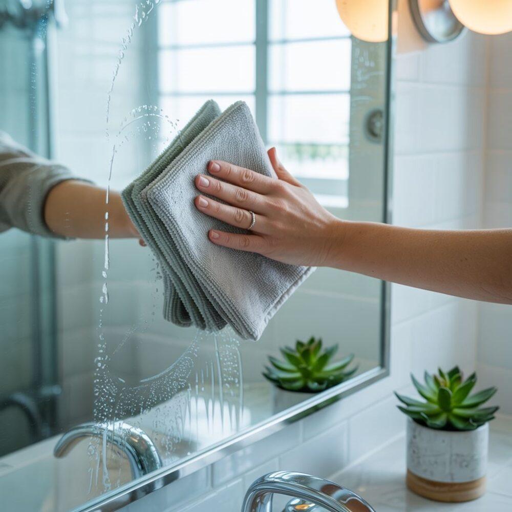 czyste lustro bez smug