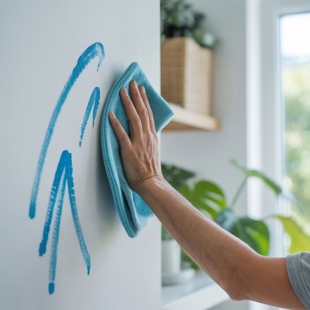 czyszczenie ściany z długopisu