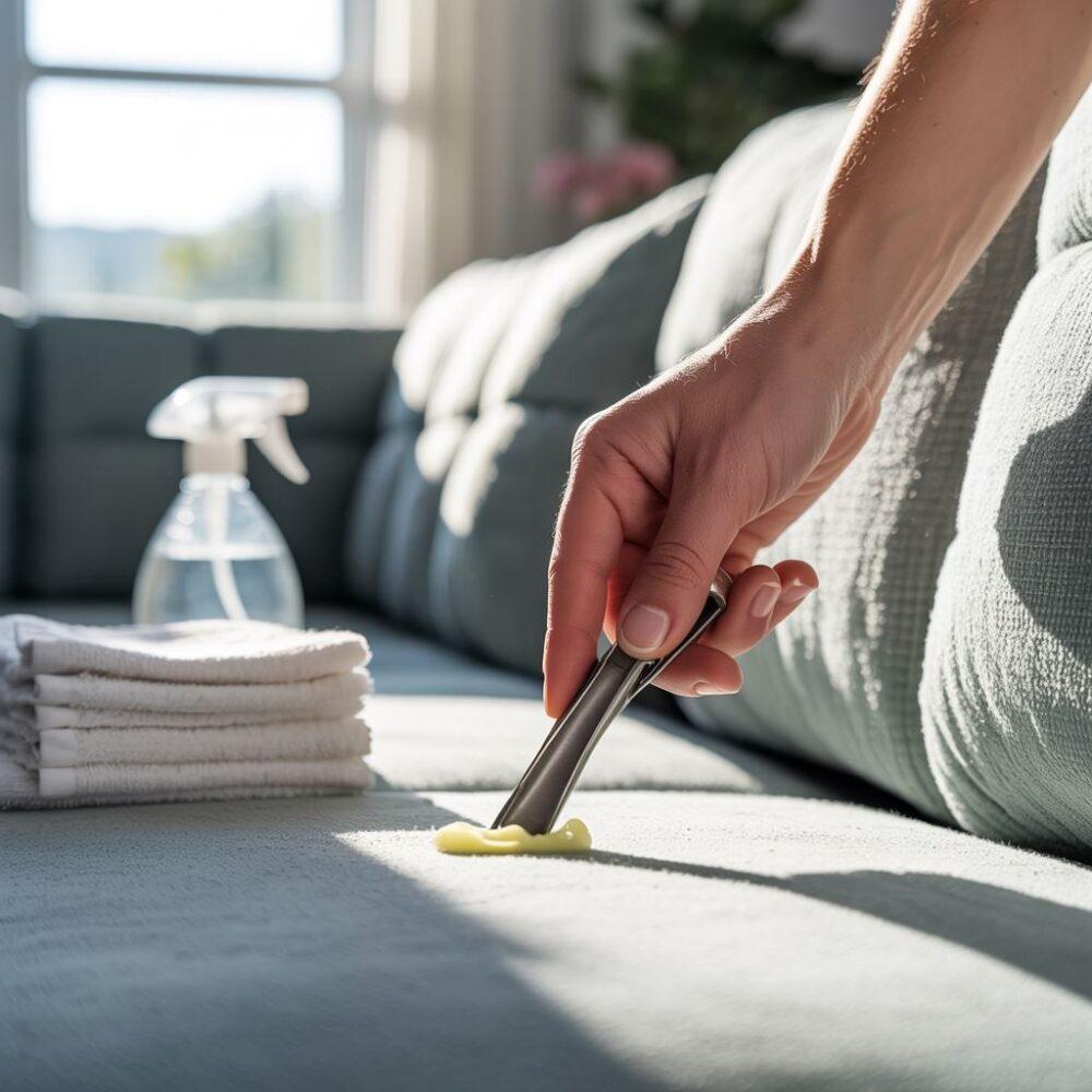 czyszczenie tapicerki z gumy