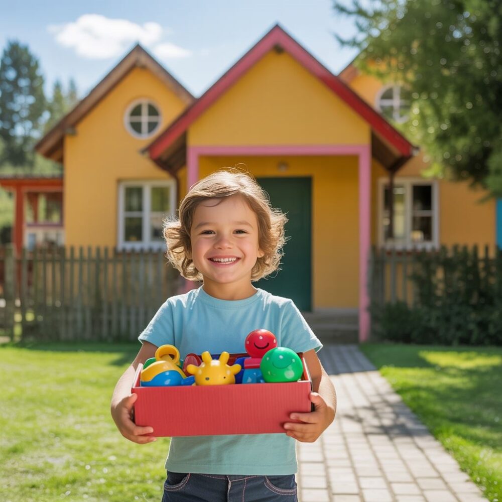 dziecko otrzymuje zabawki