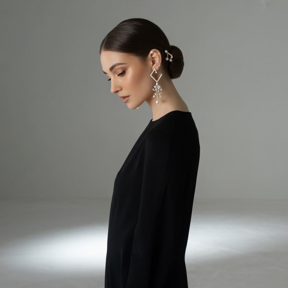 elegancka biżuteria do czarnej sukienki