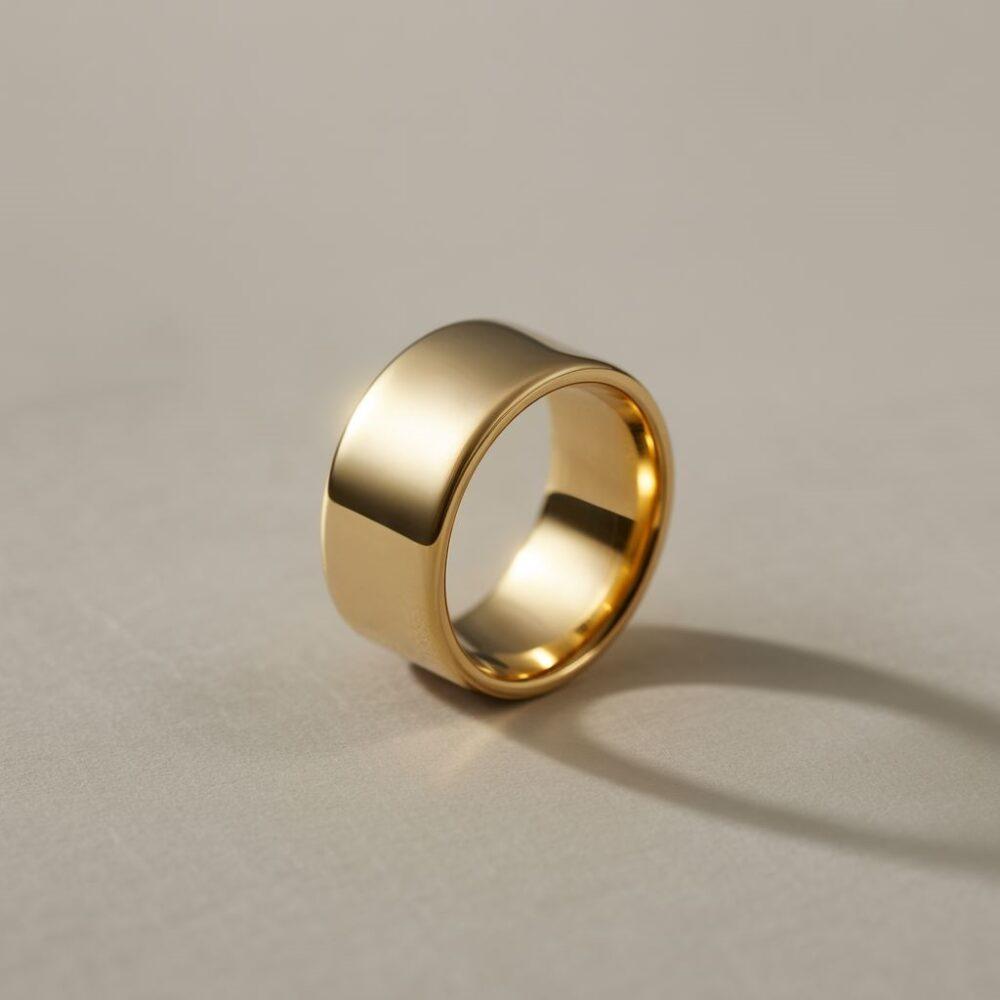 elegancki złoty pierścień