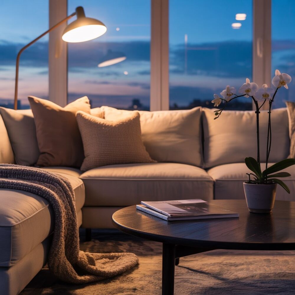 lampa sufitowa w salonie