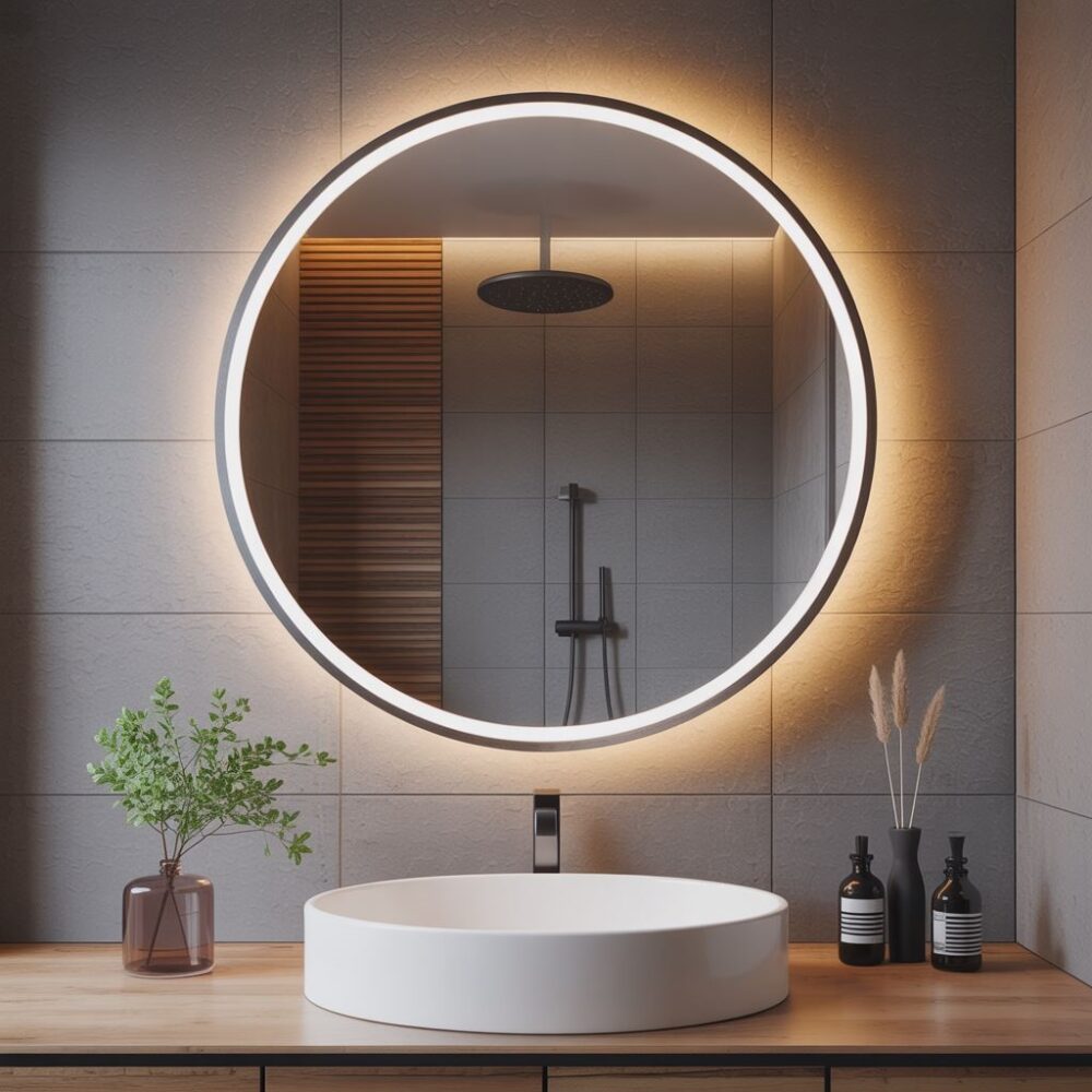 lustro okrągłe z oświetleniem LED