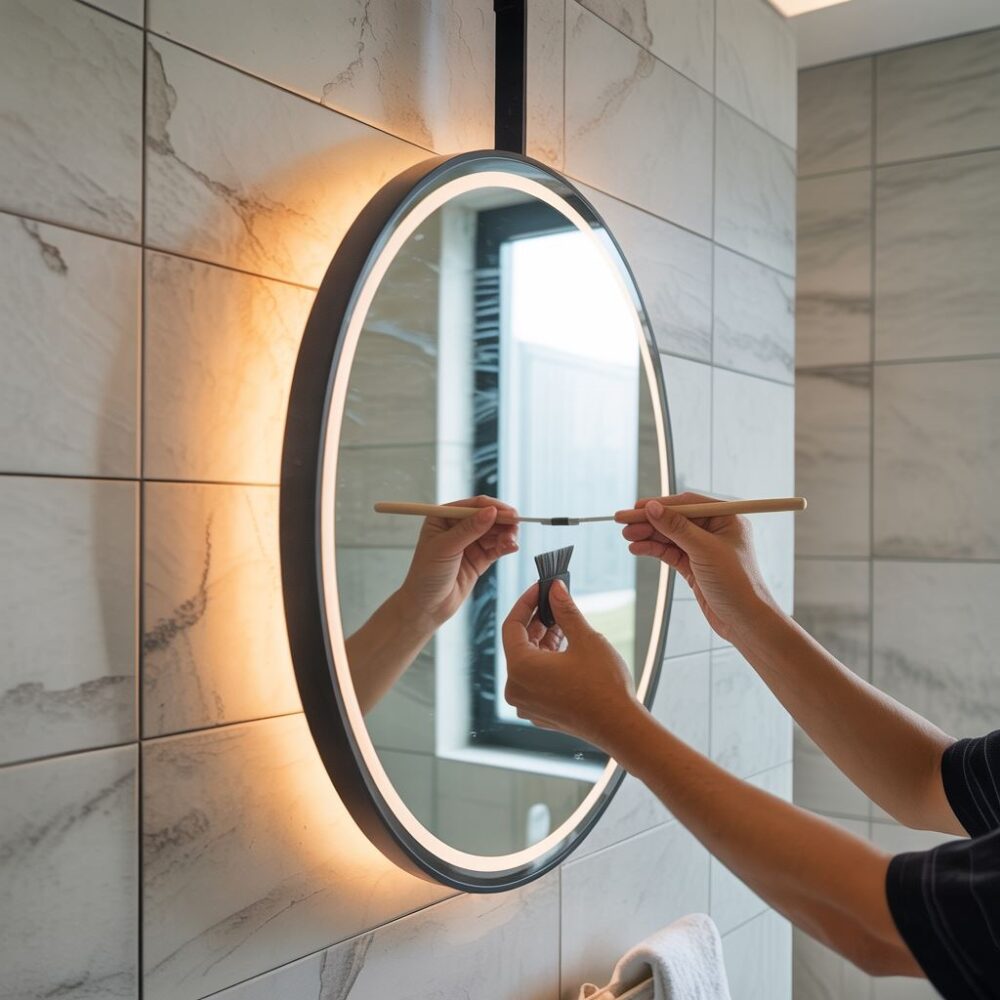 lustro wklejane w ścianie