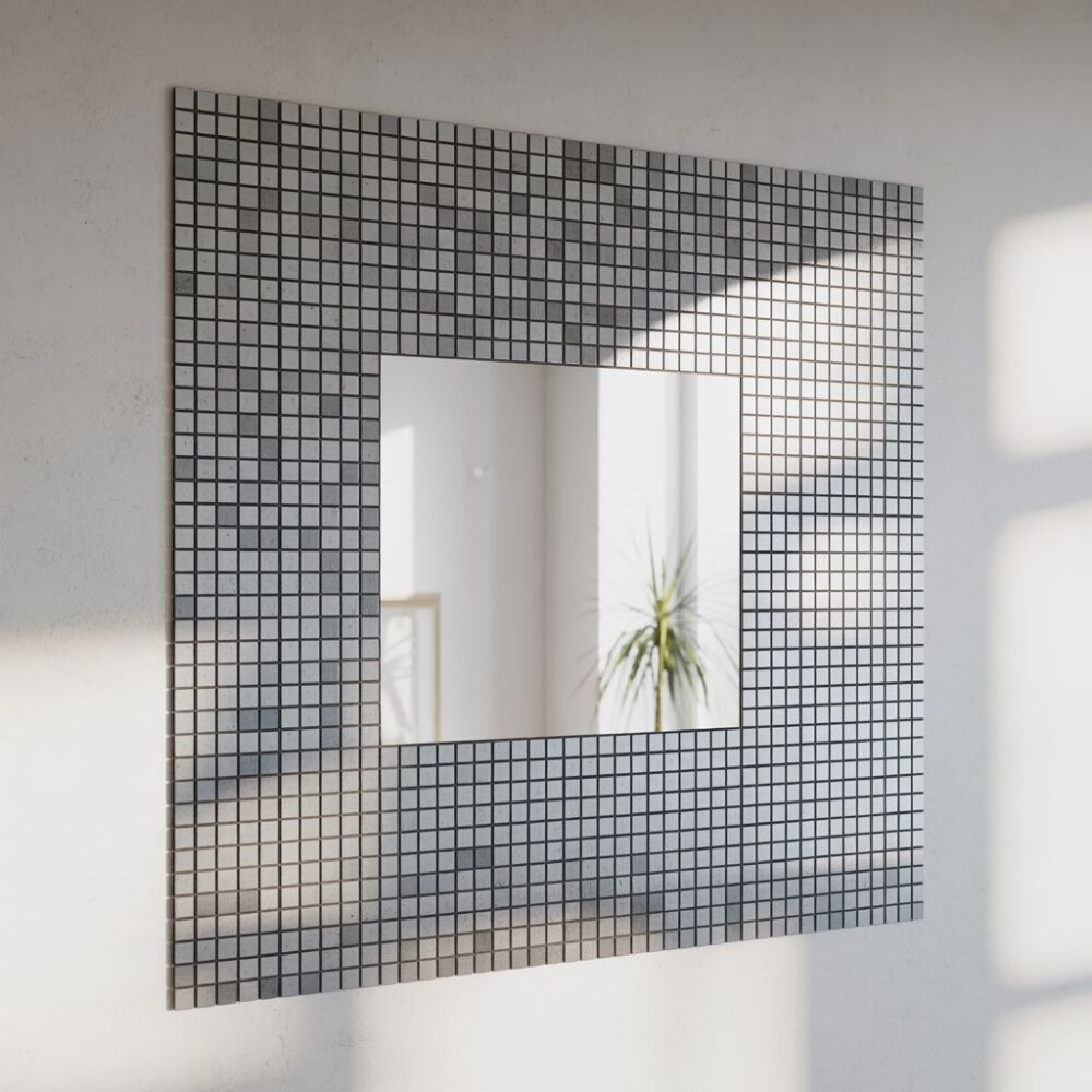 lustro z kwadratowych płytek