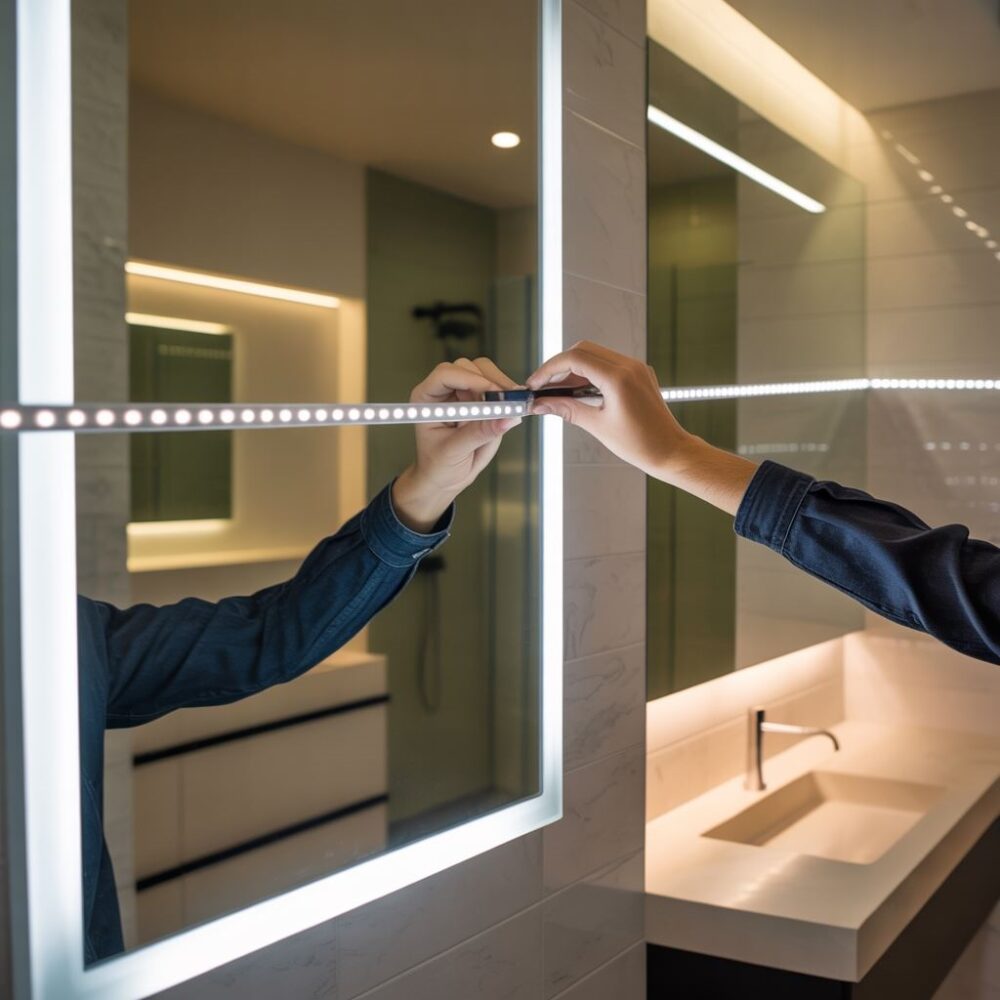 montaż led w łazience