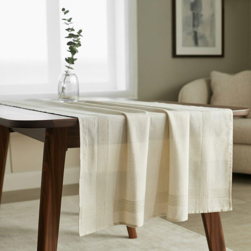 nowoczesny salon z obrusem