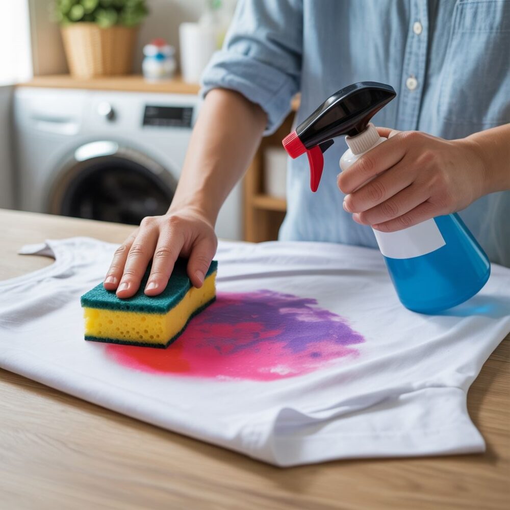 plama farby na koszuli