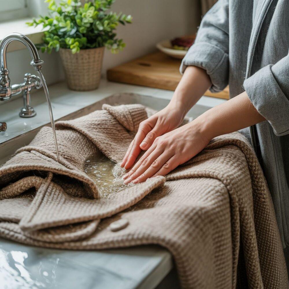 pranie wełnianego płaszcza