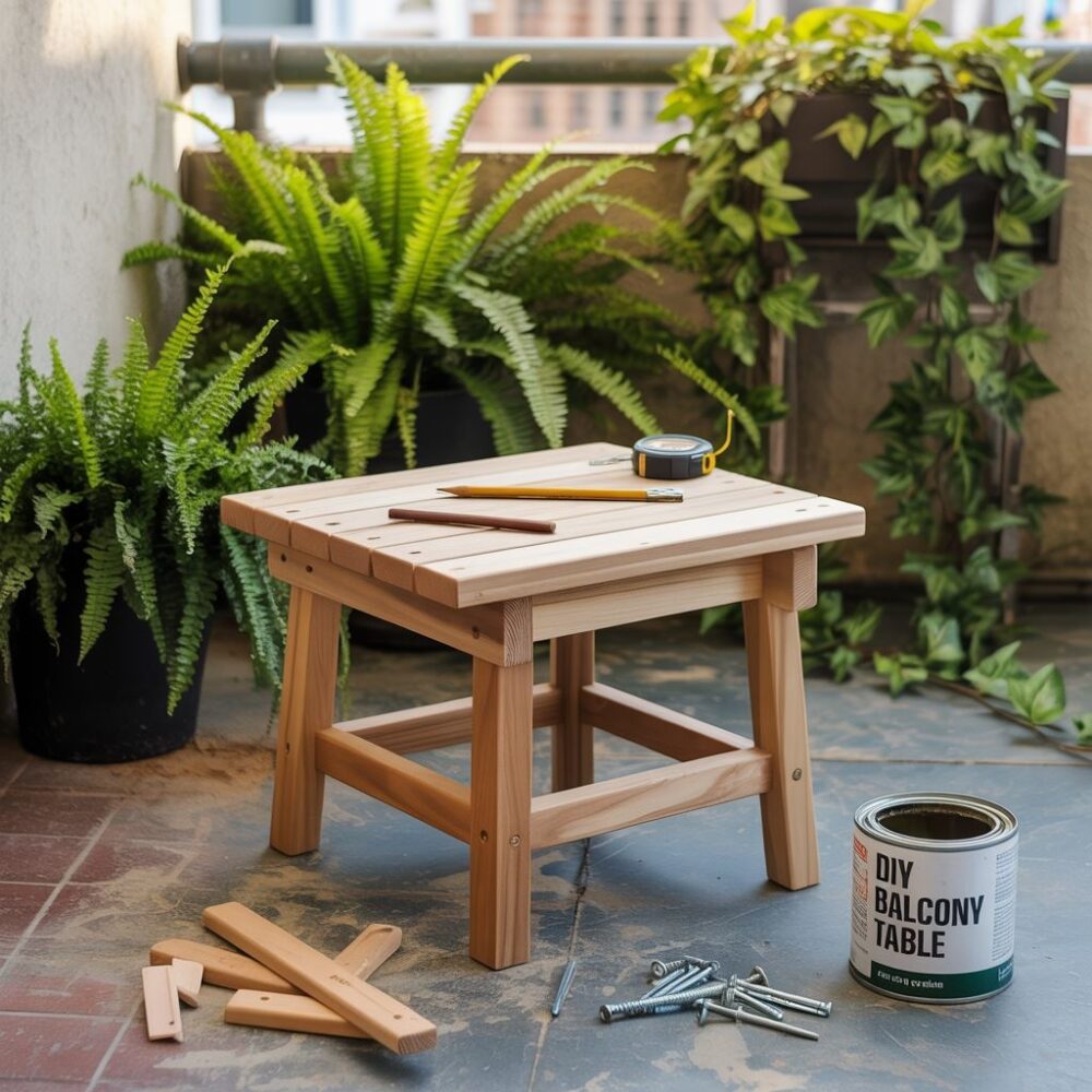 projekt stolika na balkon