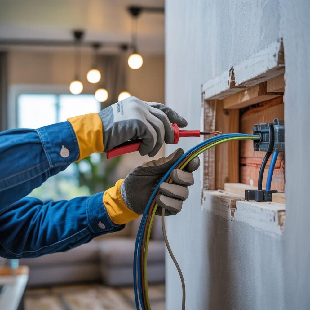 przedłużanie przewodu w ścianie