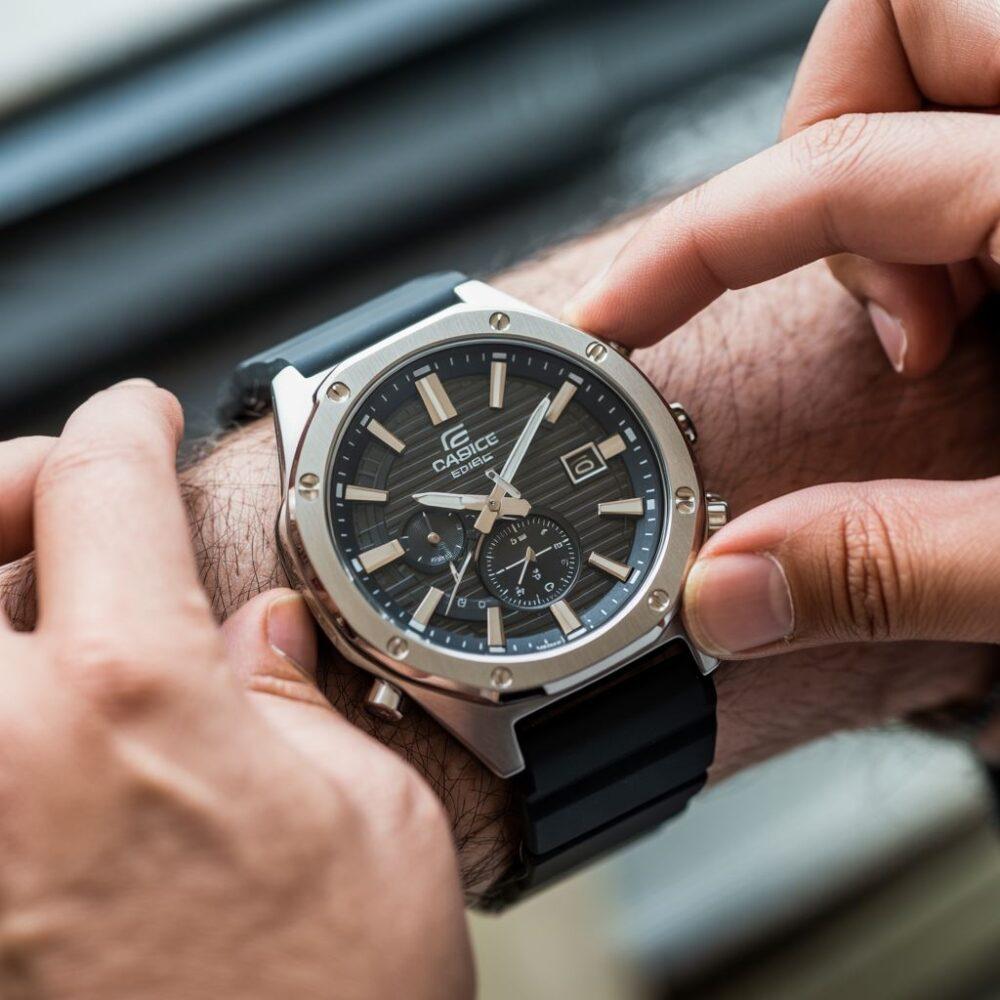 regulacja wskazówek zegarka Casio Edifice