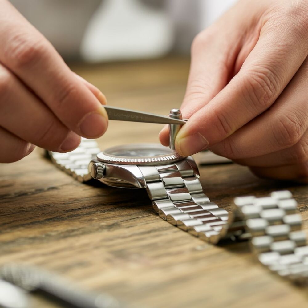 skracanie bransolety zegarka