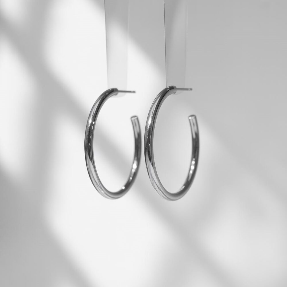 srebrne kolczyki 3 cm