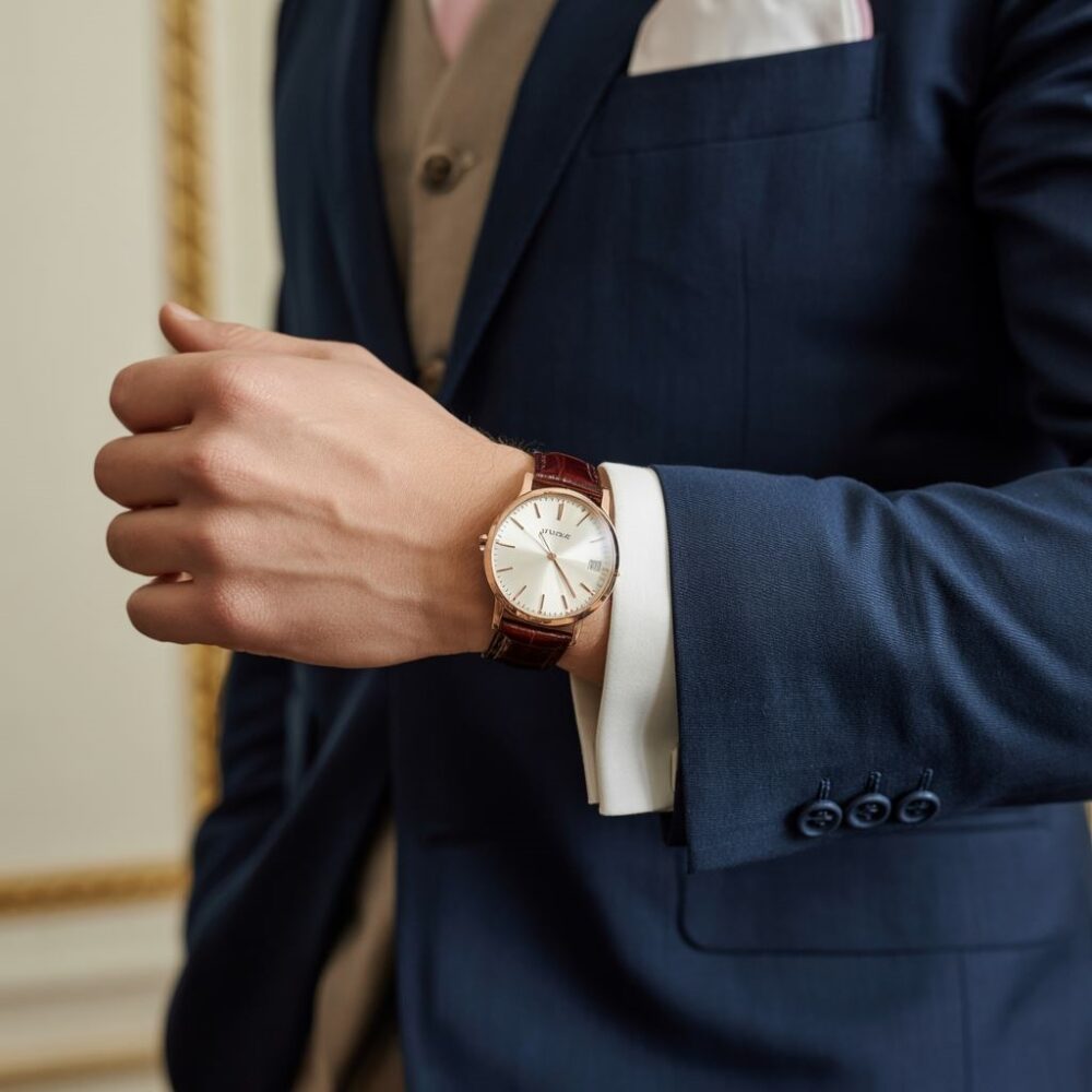 stylowe ułożenie zegarka