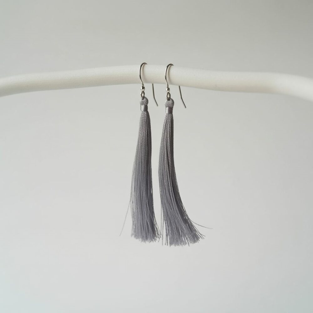 szare kolczyki handmade