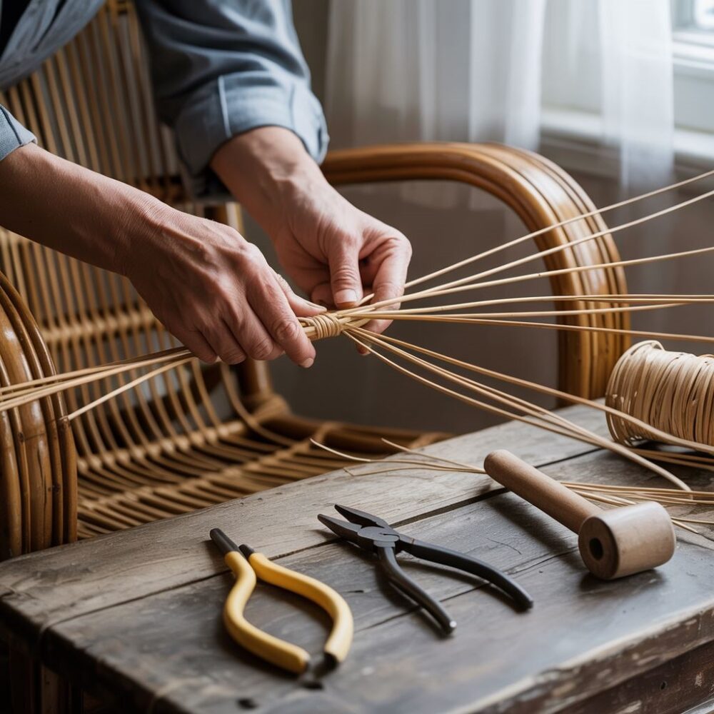 wymiana splotu rattanu