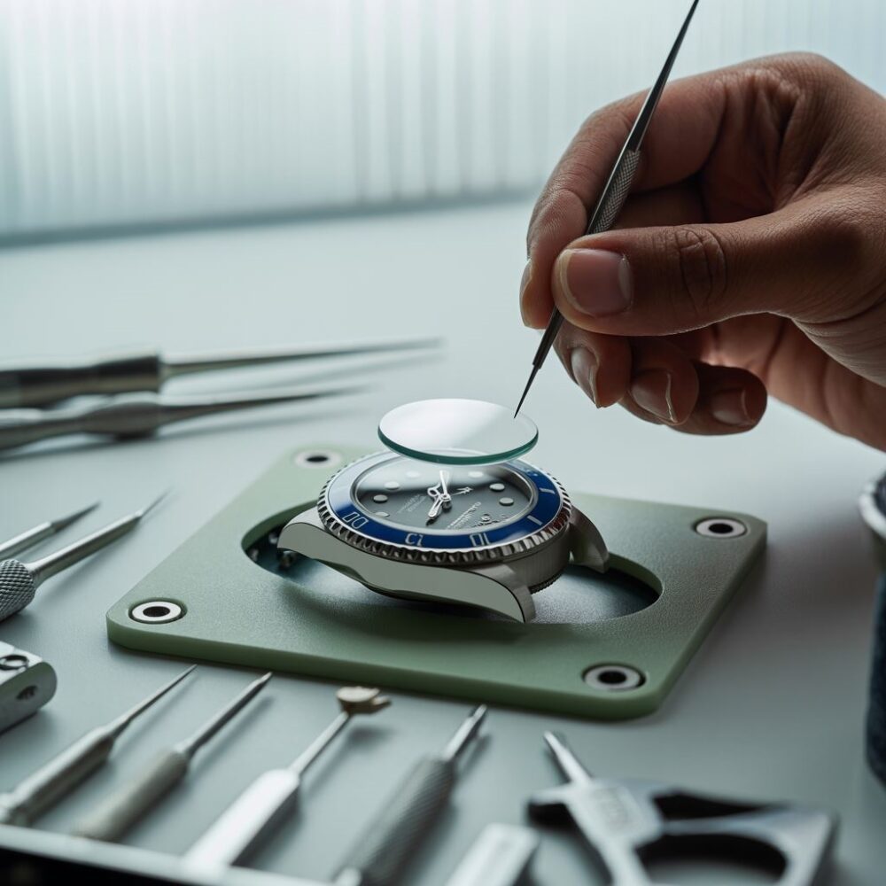 wymiana szkła w zegarku