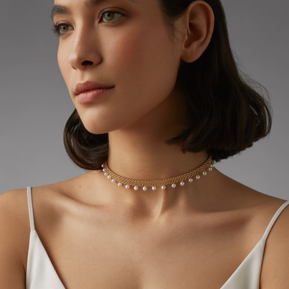 złoty naszyjnik choker